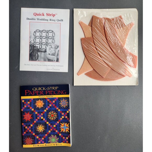 1988 Quick Strip Jorgenson Double Wedding Ring Quilt Acrylic Templates + Book - Picture 1 of 16